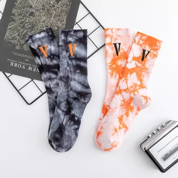 OEM Hot sale custom logo Socks Unisex Fashion novelty funny Tie Dye 100 cotton socks