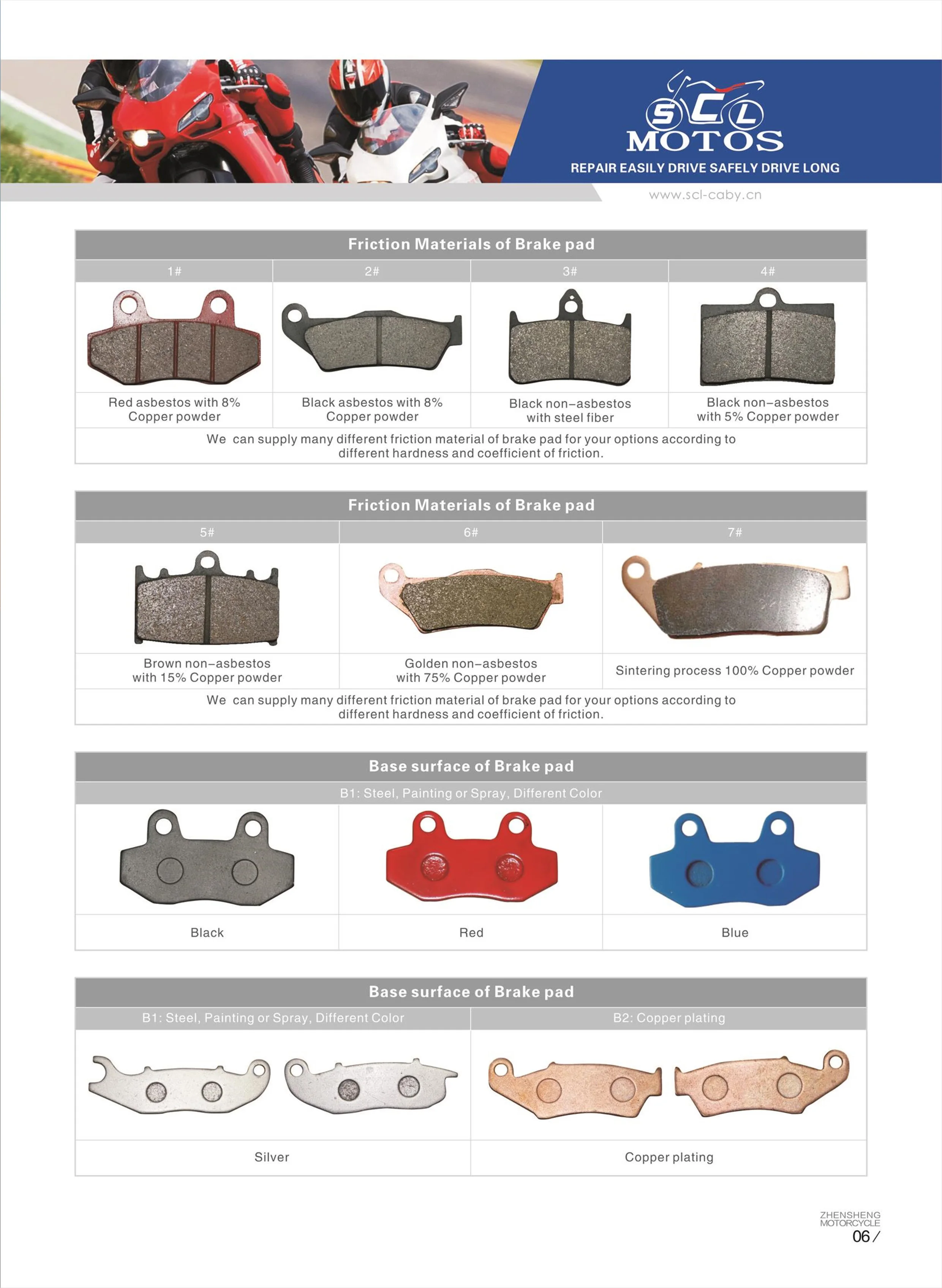 Factory Brake Lining Set Motorcycle Parts Brake System Front Brake