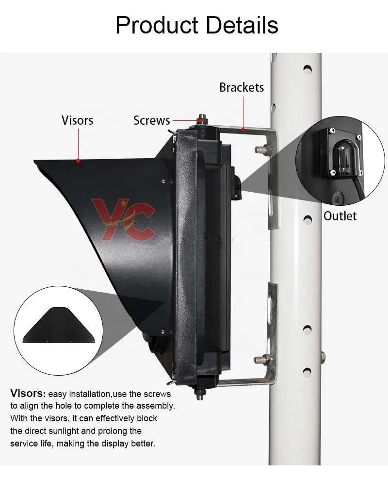 Solar Powered LED Yellow Amber Slow Down Flashing LED Traffic Road Safety Warning Strobe  Light
