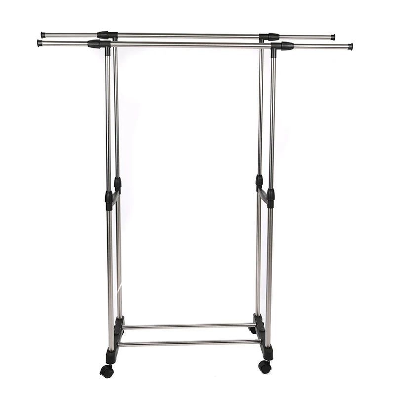Stainless Steel Two Poles Adjustable Clothes Hanger Rack Laundry Drying Rack With Pulley Buy