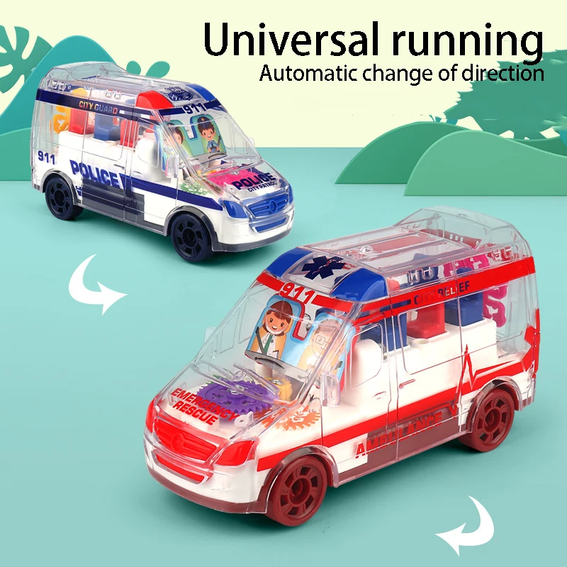 Лидер продаж мультяшная Экипировка универсальная вращающаяся прозрачная электрическая Автомобильная музыкальная подсветка развивающая детская игрушка в подарок