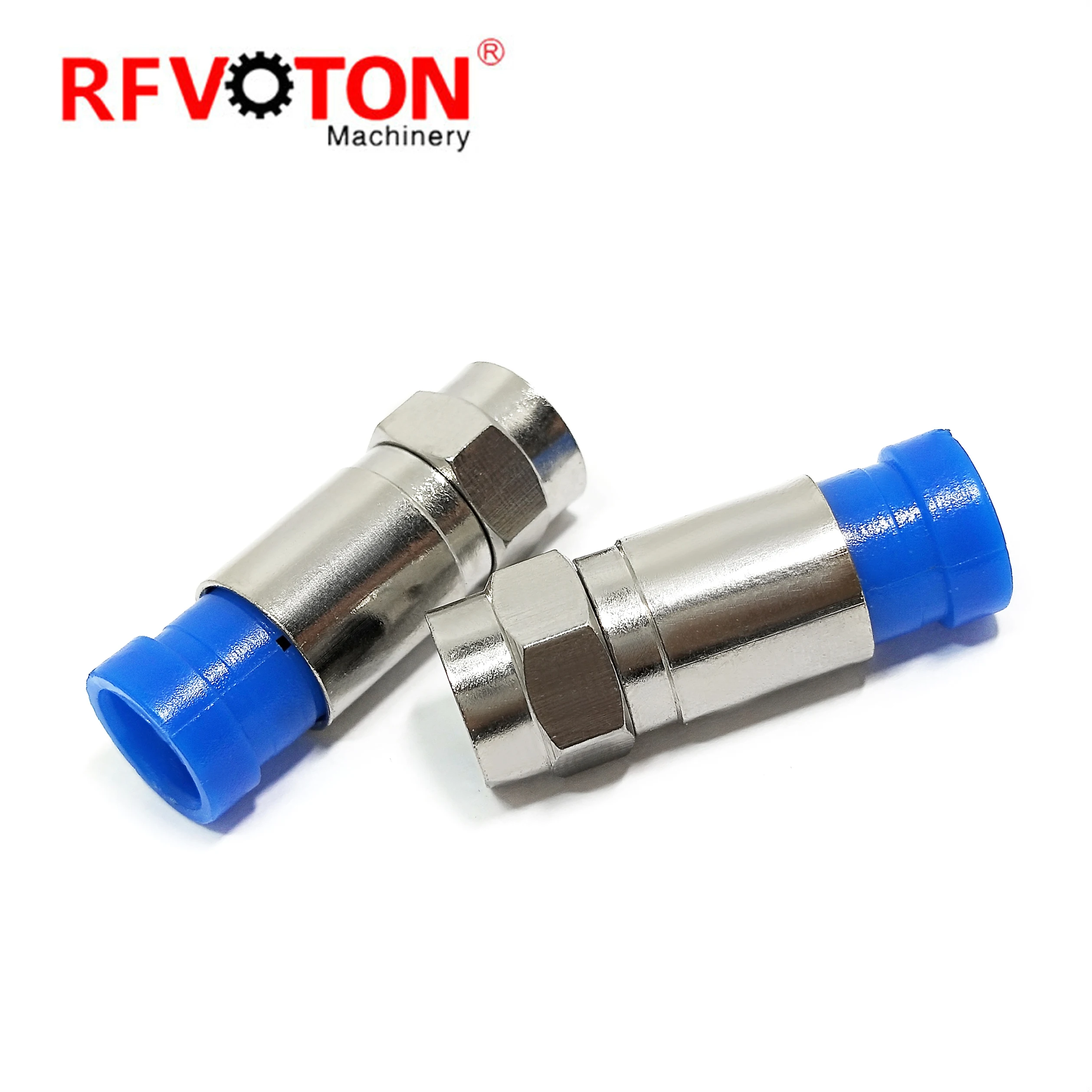 Factory supply low price F male plug straight compression rg6 cable rf coaxial connectors in stock supplier