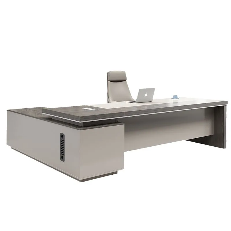 Office Modern Executive l Shaped Computer Desk Ceo Manager Work Simple Furniture Luxury for Room Table Customizable With Drawers image 6