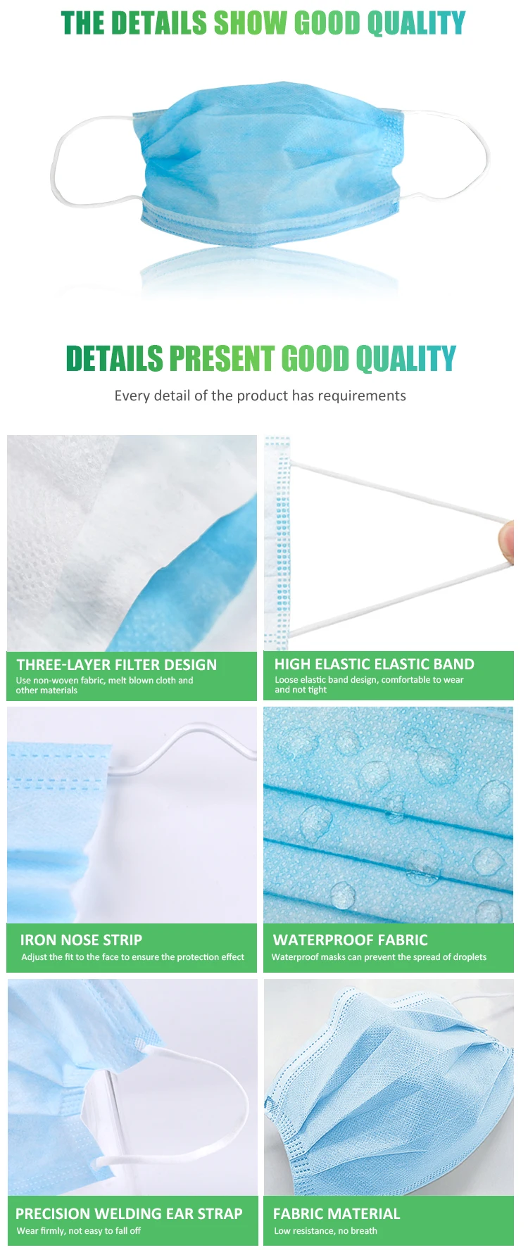 Disposable Earloop Face Mask 3plies