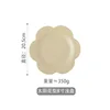 Matte beige glaze pattern 8inch flat plate