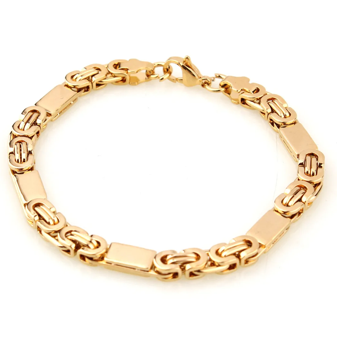 18k Gold Plating Figaro Chain Men's Stainless Steel Italian Solid ...