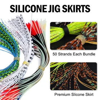 Cheery Novelty 50-Stock Silicone Clamp Skirt Fishing Lure Accessories Replacement Spinnerbait for Marlin for River Position – Soft Lure – view 5