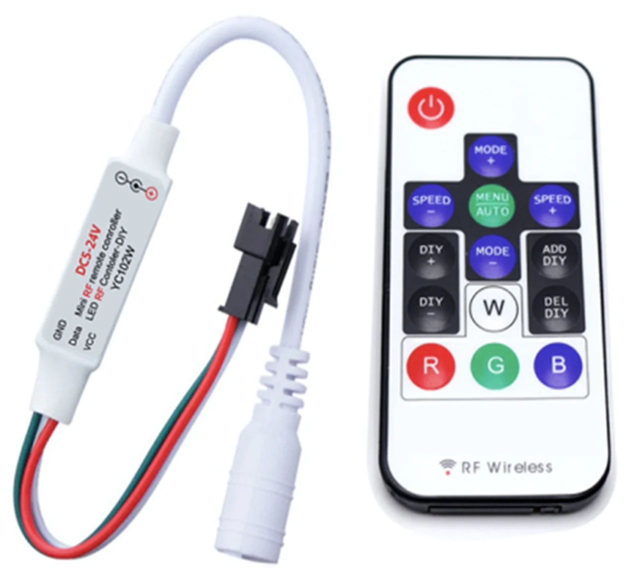 Spi Signals Rf Mini 14key Dc524v Diy Dream Color Controller 358 Modes