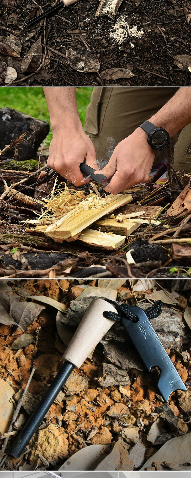 10 Inch Waterproof Magnesium Ferro Rod Fire Starter Flint Up To 15000