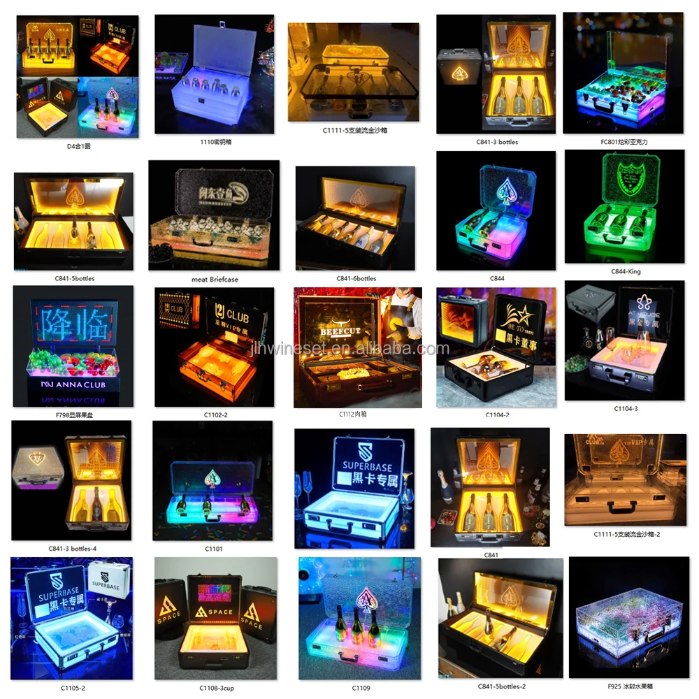 Night Club Bar Champagne Bottle Carrier Led Liquor Display Box Wine