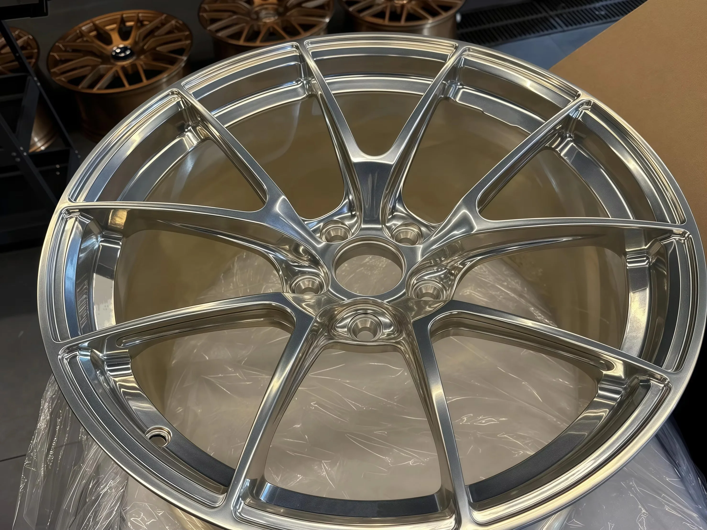 XL Silver Brushed 1-piece Monoblock Custom Forged Wheel 5x120 5x112 5x114.3 Car Alloy Wheel 17 18 19 20 21 22 23 Inch Rims - Image 6