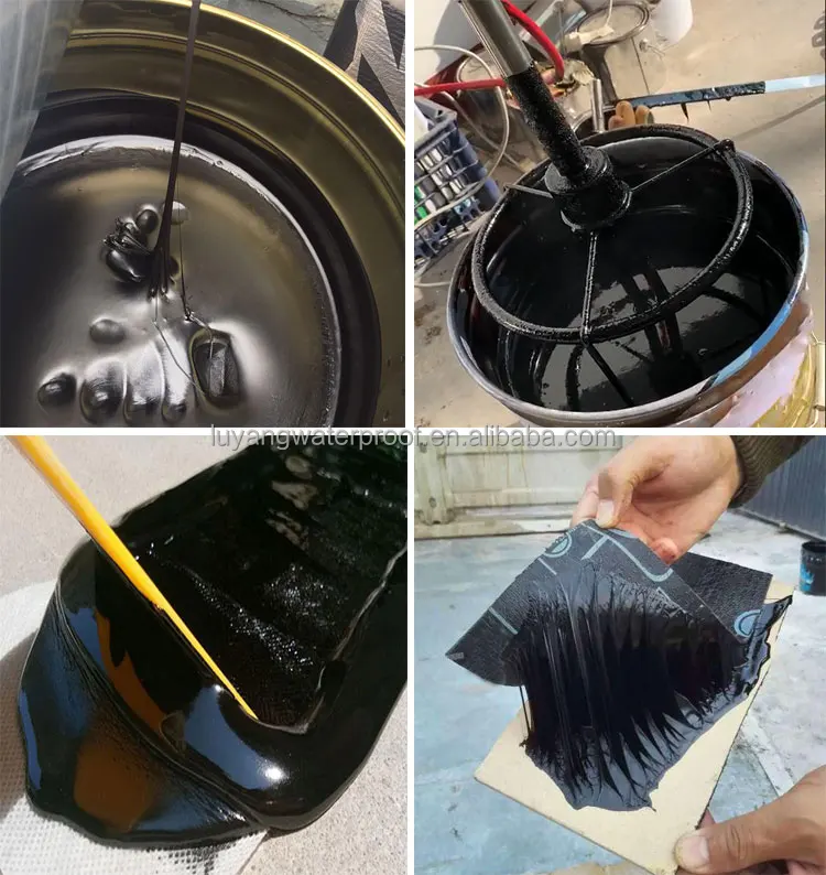 Black Asphalt Waterproof Coating - Liquid Rubber Bitumen