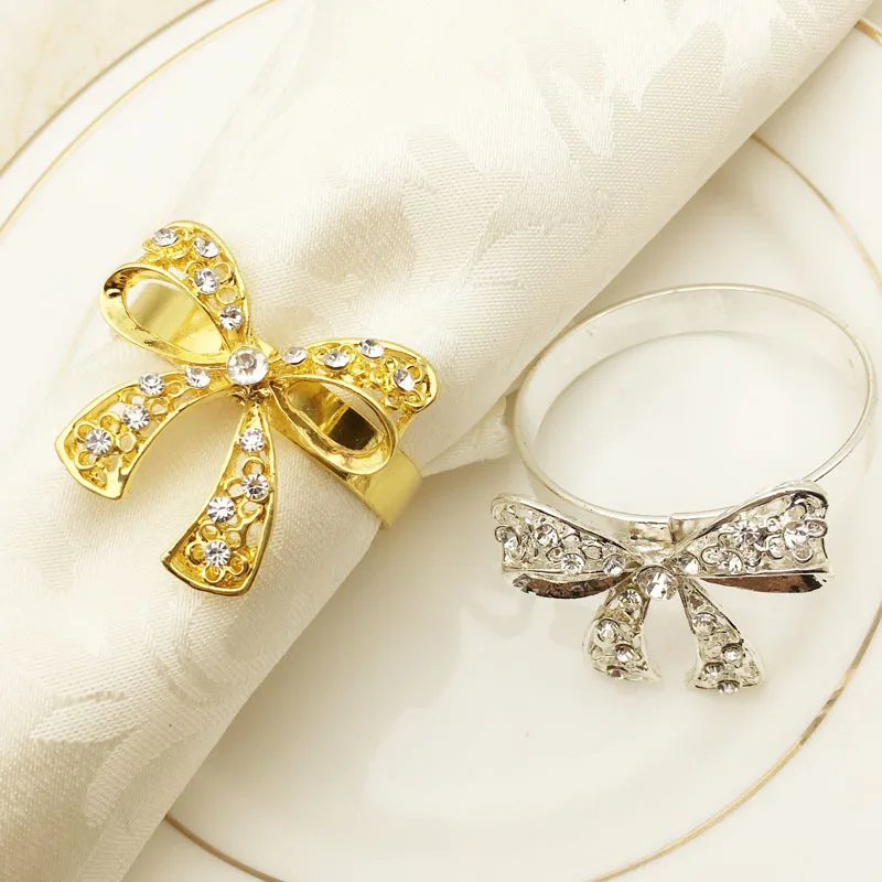 Custom Made Making IN STOCK Exquisite Pearl Simple Bow Napkin Rings