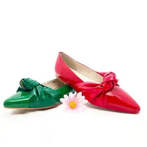 Wholesale Shoe Factory 100% Genuine Fashion Leather Shoes Women Flat Shoes