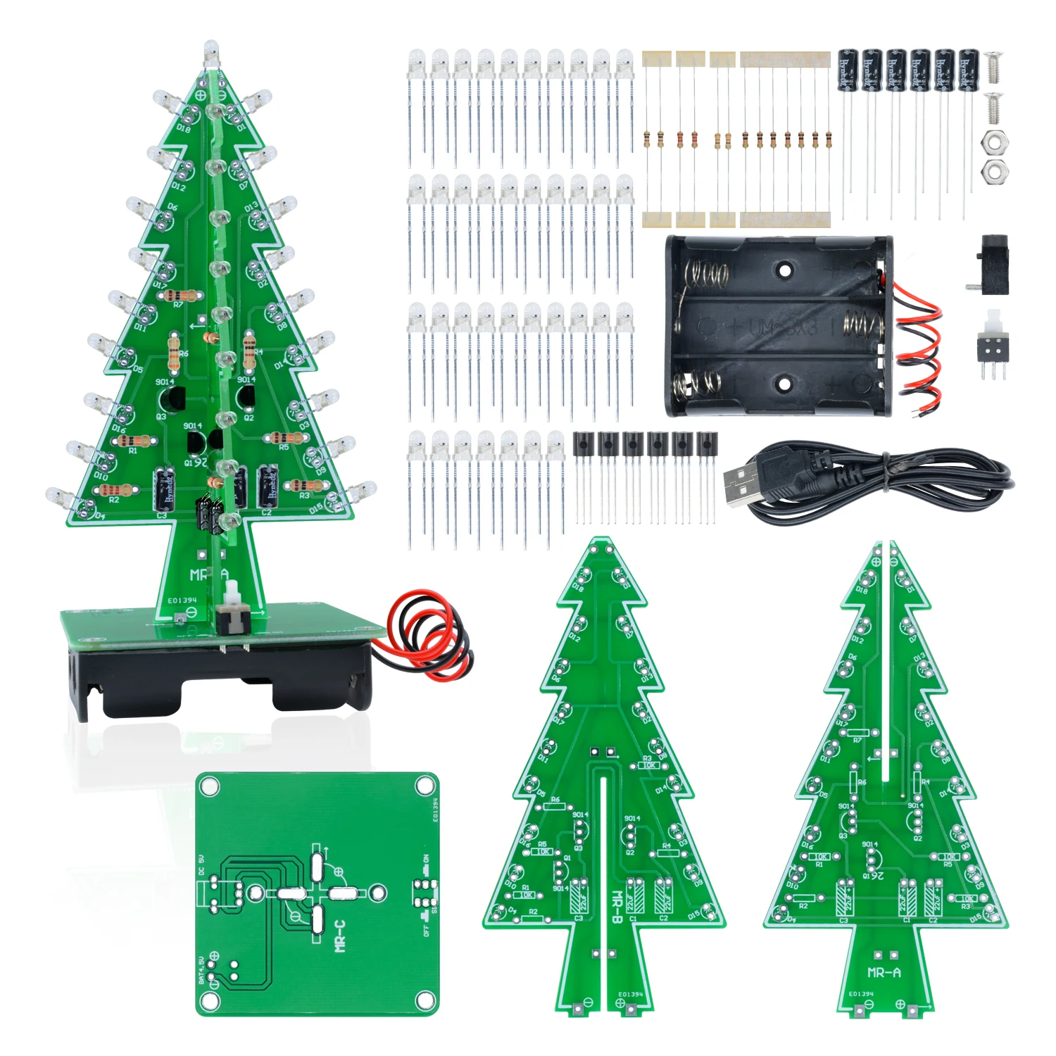 DIY 3D Christmas Kit with Flashing LED Lights - 3/7 Colors Perfect for ...