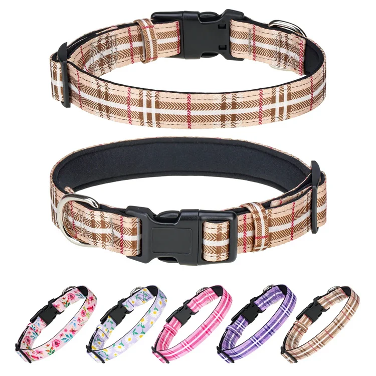 Manufacturers Custom Neoprene Padded Dog Collar Customized Adjustable