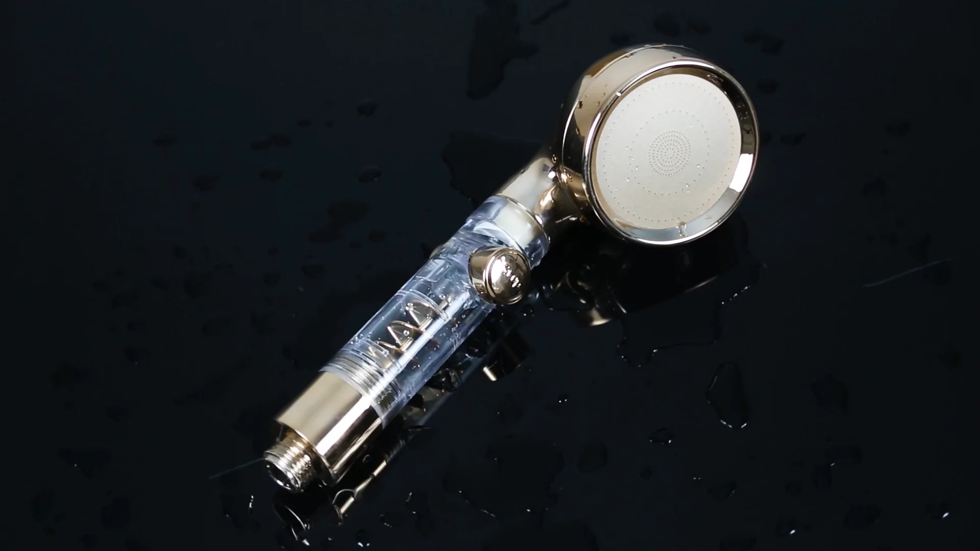 Custom Pressurized Gold High Pressure Shower Heads Propeller With Water