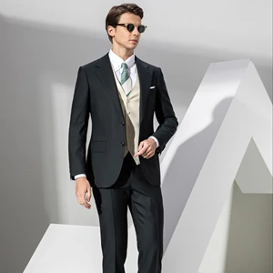 HARCHOY Classic Men's Suit BusinessBusiness Man High-end Set With Single-breasted All Be Worn Fitted