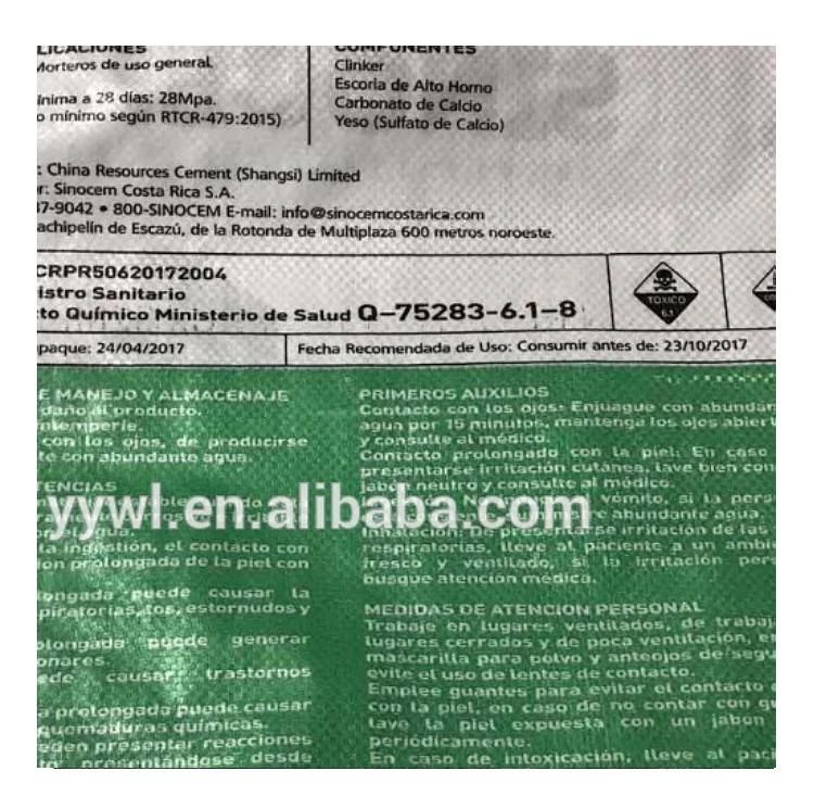 PP Composite Plastic Laminated PP Woven Valve Bags for Chemical Fertilizer and Putty Cement Industrial Use