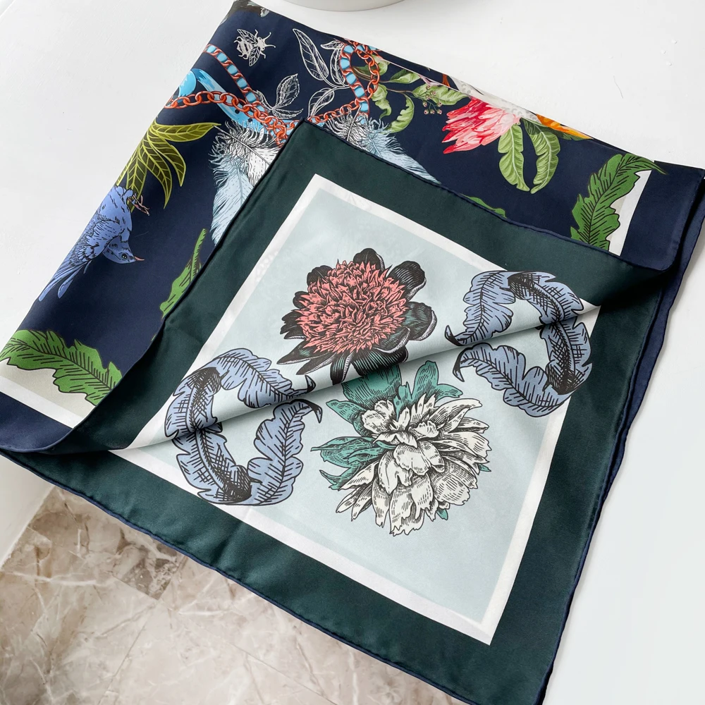 Scarf Manufacturer Luxury Custom 18 Momme Silk Twill Head Scarves With Logo Gift Box