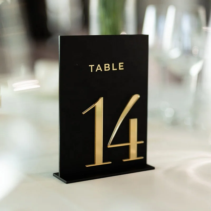 Matte Black Acrylic Table Numbers Wedding Centerpieces & Table