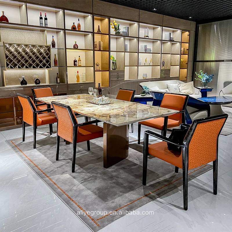 Luxury Wooden Dining Table And Chairs With Veneer Buy Luxury Dining