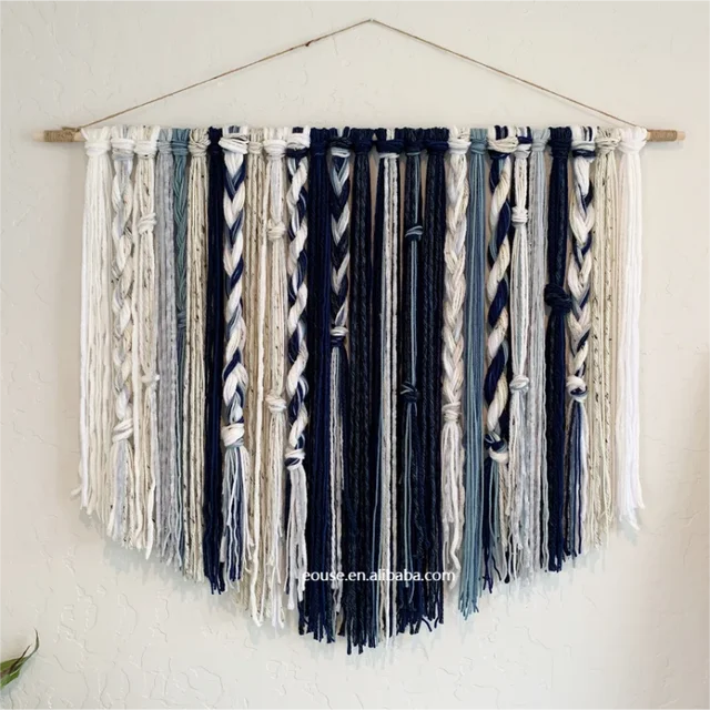Nordic Vintage Hand Woven Macrame Wall Hanging with Tassel Wall Art Decoration Home Decor Handcrafted Tapestry Ornament