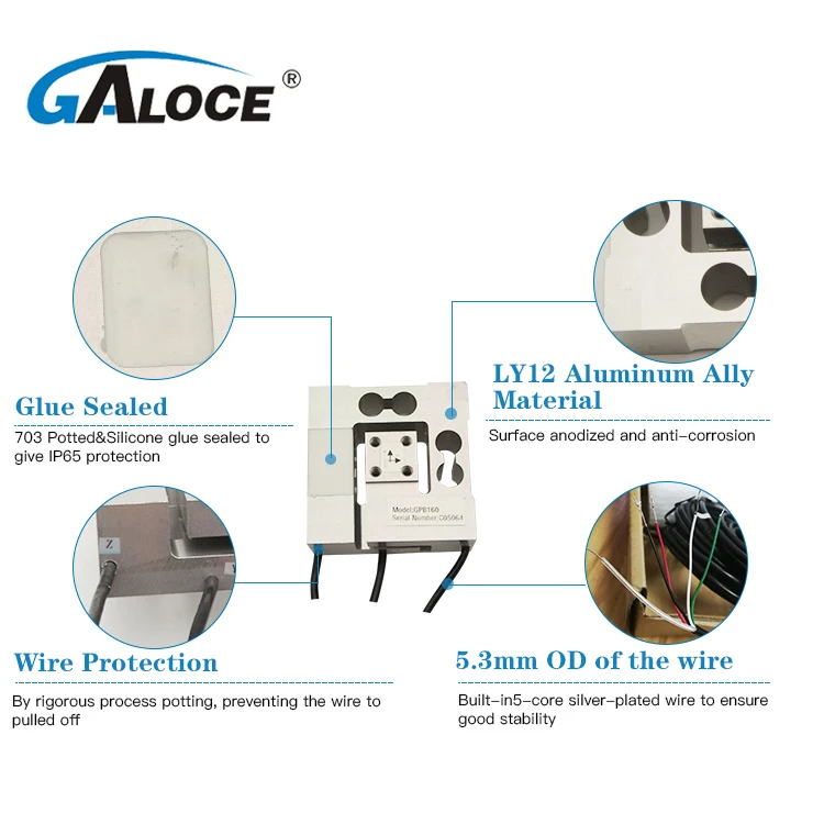 GALOCE GPB160 Customized Multi 3 Axis x y z direction compression and tension Force Sensor  Load Cell 10N 30N 50N