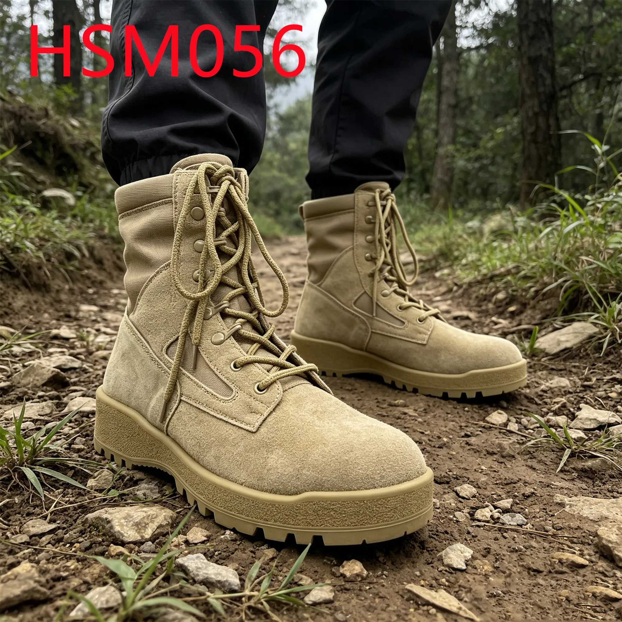 HY,Field Operation Water-repellent Nylon Fabric Hua Singh Tactical Boots Anti-impact Rubber Sole Combat Boots for Retail HSM056