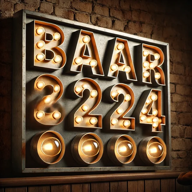 Retro bar sign alphanumeric lights