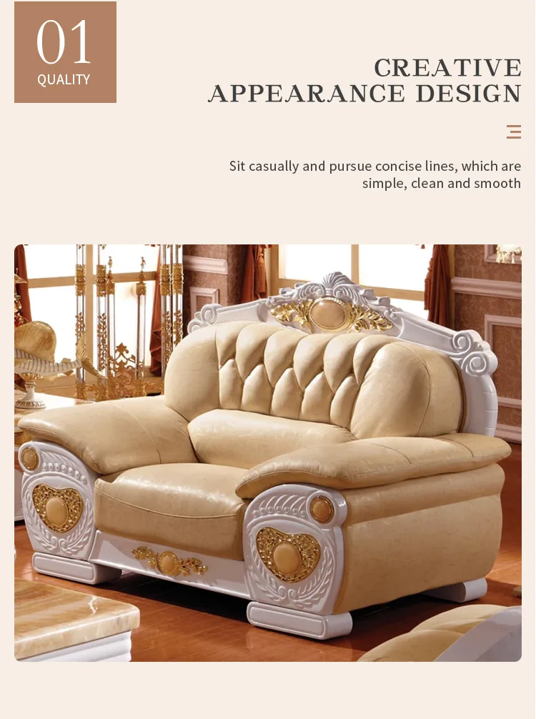 Classic European Style Couches Living Room Luxury Furniture Sofa Set