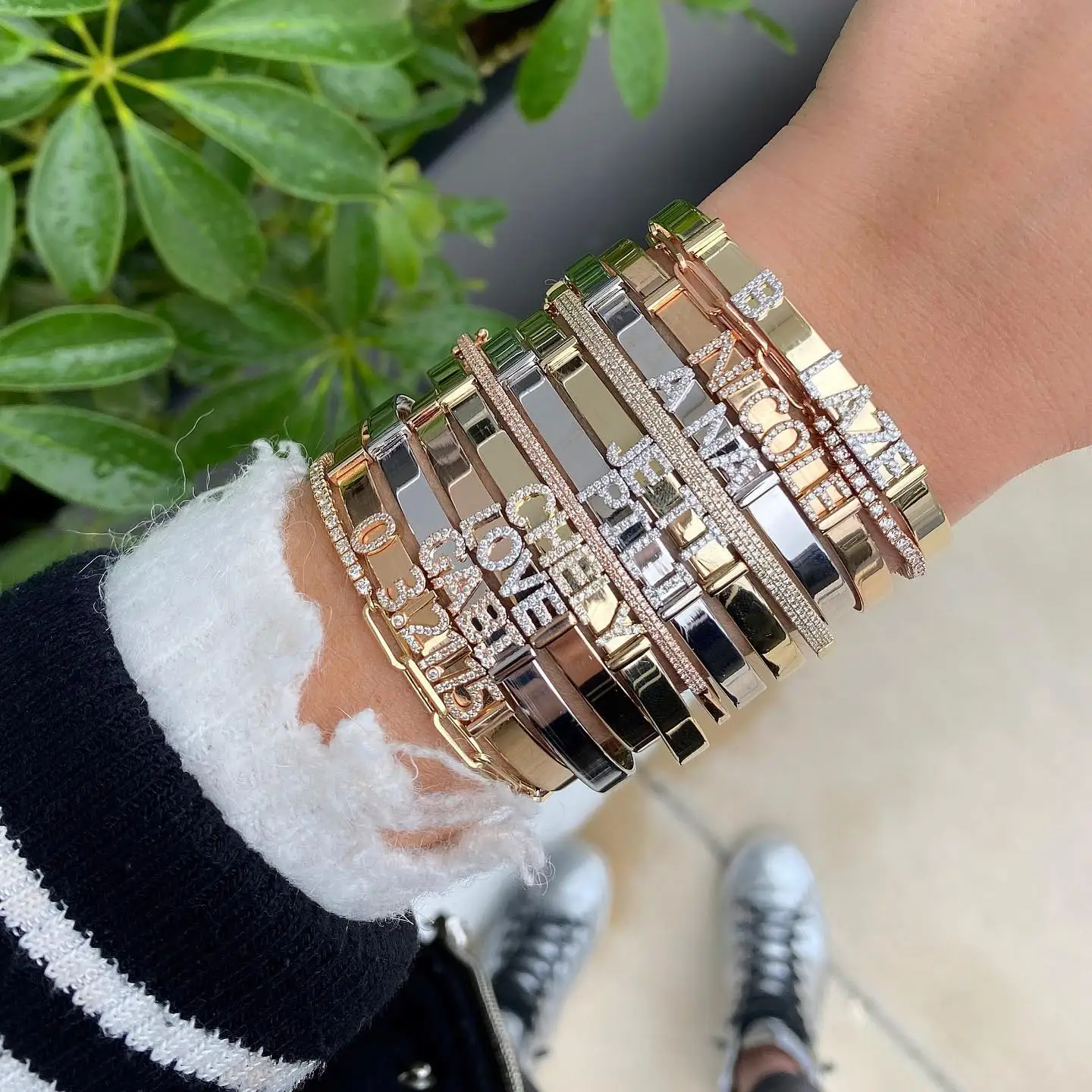 Personalized Sliding Zircon Letters - DIY Charm Bracelets