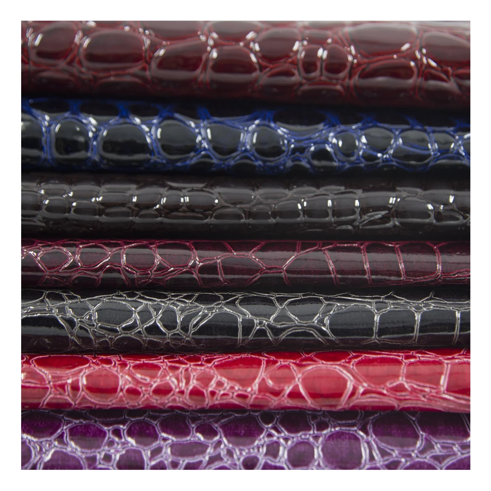 Customized 1.1mm crocodile Skin Embossed PVC Vinyl Pu Synthetic Leather Fabric for Women Shoe Bag Shoes Purse Belt Faux Leather