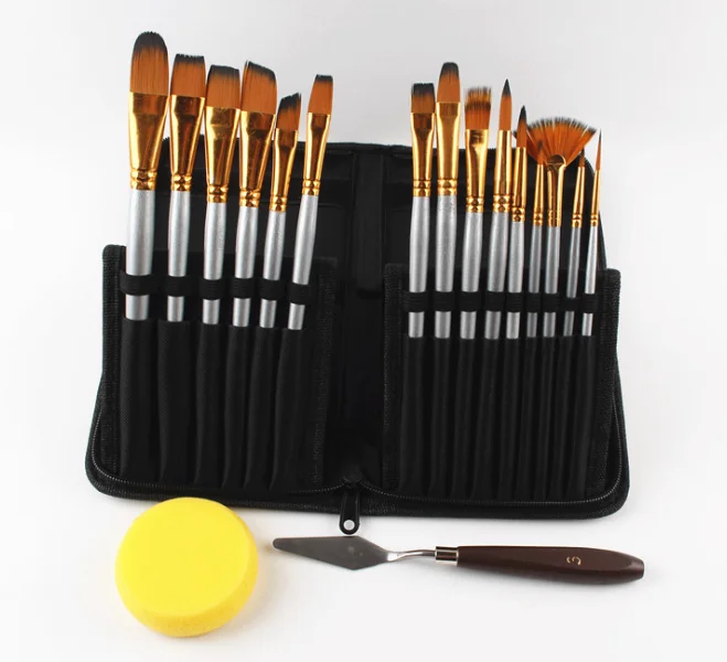 Made In China Oil Paint Brush White Set With 15 Paint Brushes 1