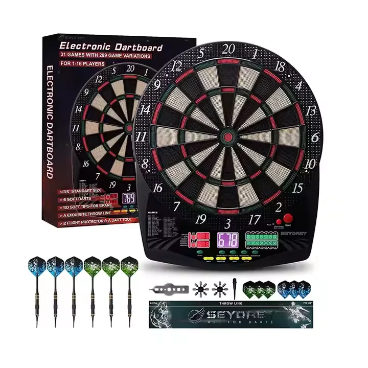 Electronic Dart Board Set LCD Display Dart Game Machine Indoor