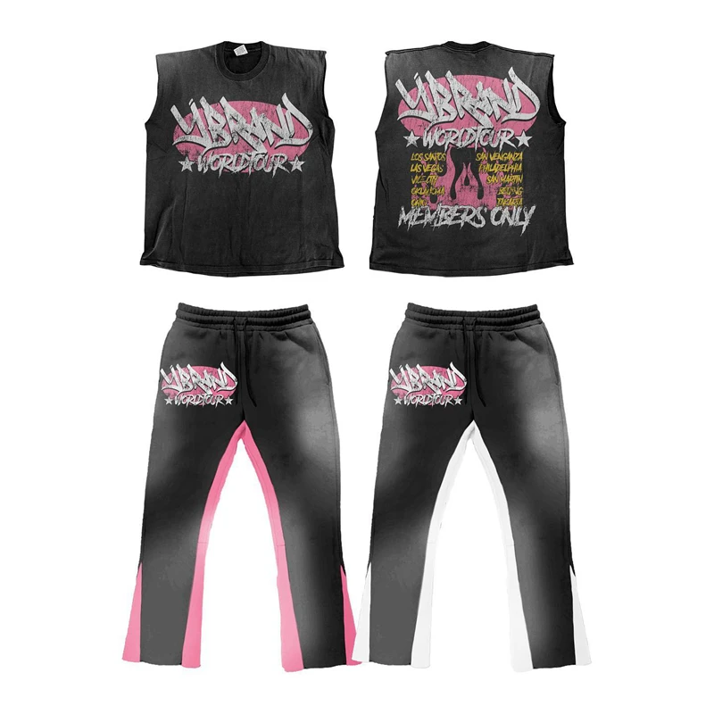 Acid Wash Cotton Oversized Acid Wash Ripped Raw Hem Hoodies Flare