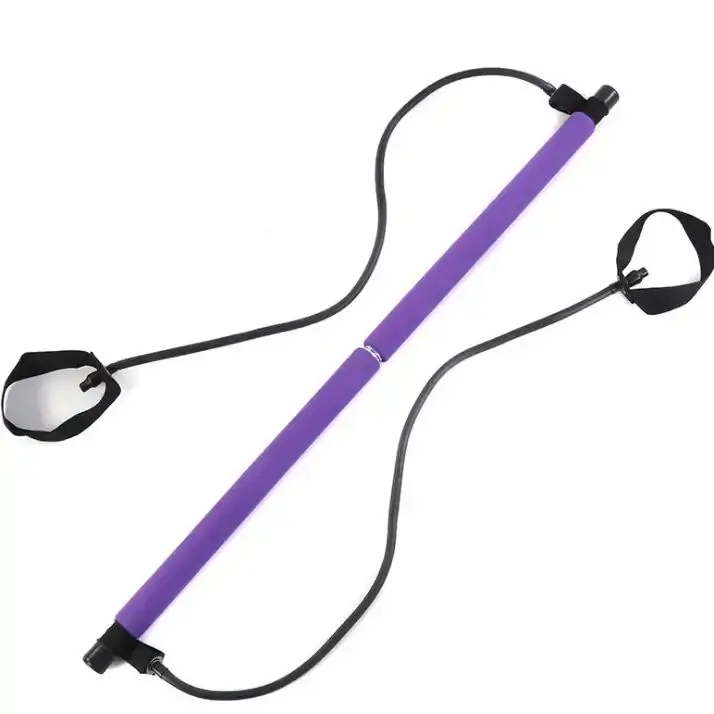 Высококачественная портативная штанга для йоги и пилатеса эспандер с эластичной лентой 2 петли ног легкий тренажер бара 15