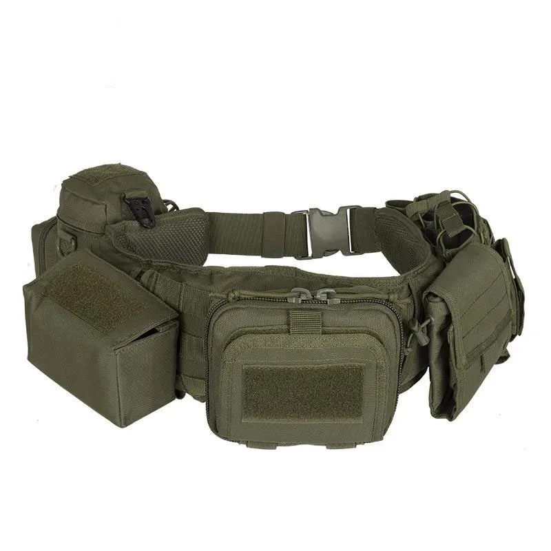 Tactical Waist Belt Camouflage Multifunctional Five-piece Set Girdle Security Combination Belt Accessories Pack Pocket Bag