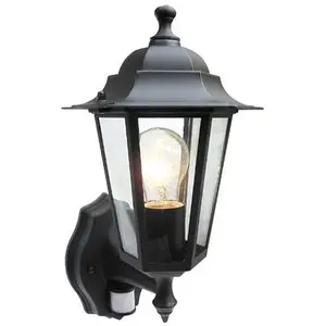 Vertak Traditional Style Modern Wall Light Outdoor PIR Motion Sensor IP44 Wall Led Lantern Glass Light E27