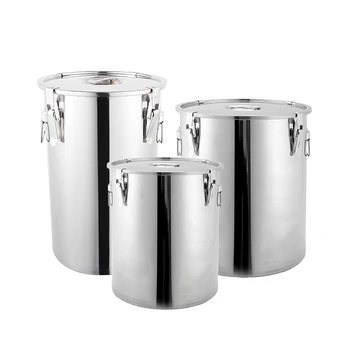 DaoSheng Restaurant Equipment Rice Bucket Storage Pot Stainless Steel Multi-purpose Thicken Sealing Bucket With Buckle