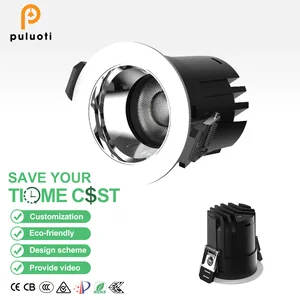 High Quality 15W 75mm Silver COB LED Spot Down Light Modern Design Aluminum Ceiling Recessed Spot Light for Office Home Hotel