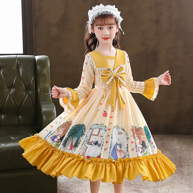 knee length dresses for ladies Children's Lovely Fashion Dress Light Yellow / 100cm (3T) 2-3 Years main image 1