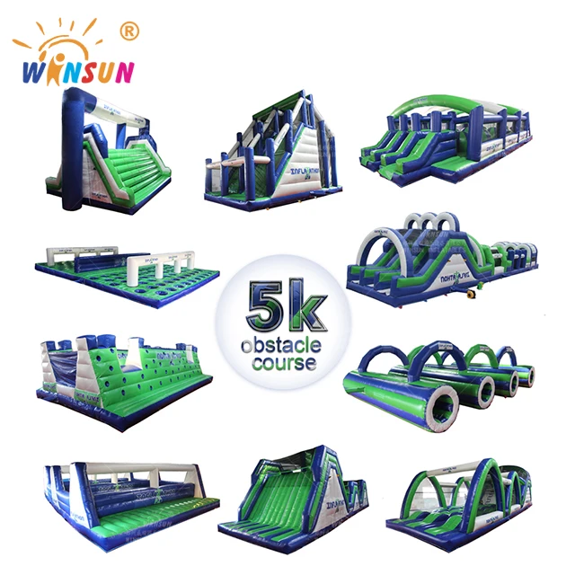 100 Square Meter Inflatable Obstacle Course Run Ride Game Equipment
