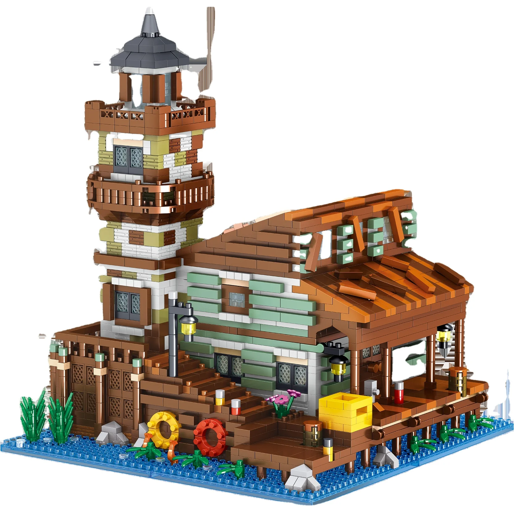 Lezi LZ8286 Educational Fishing Village Cottage Micro Model