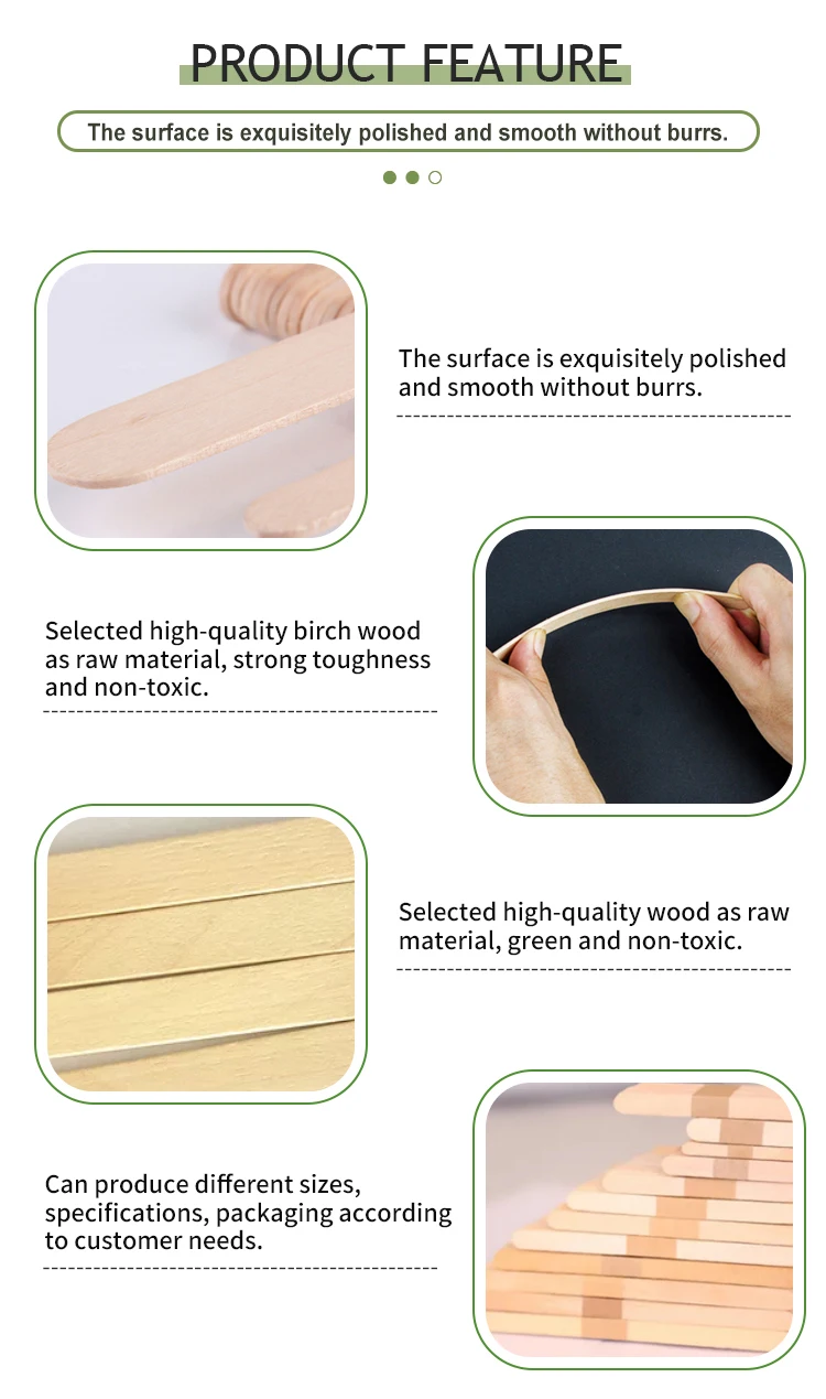 Environmental Protection Health Wooden Ice Cream Spoon Popsicle Sticks