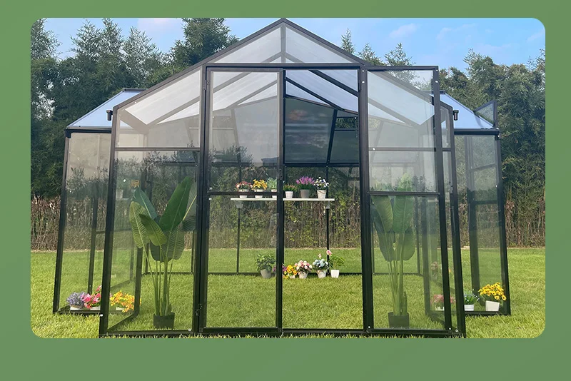 New Design Modern Big Greenhouses Glass Garden Greenhouses Cover Frost