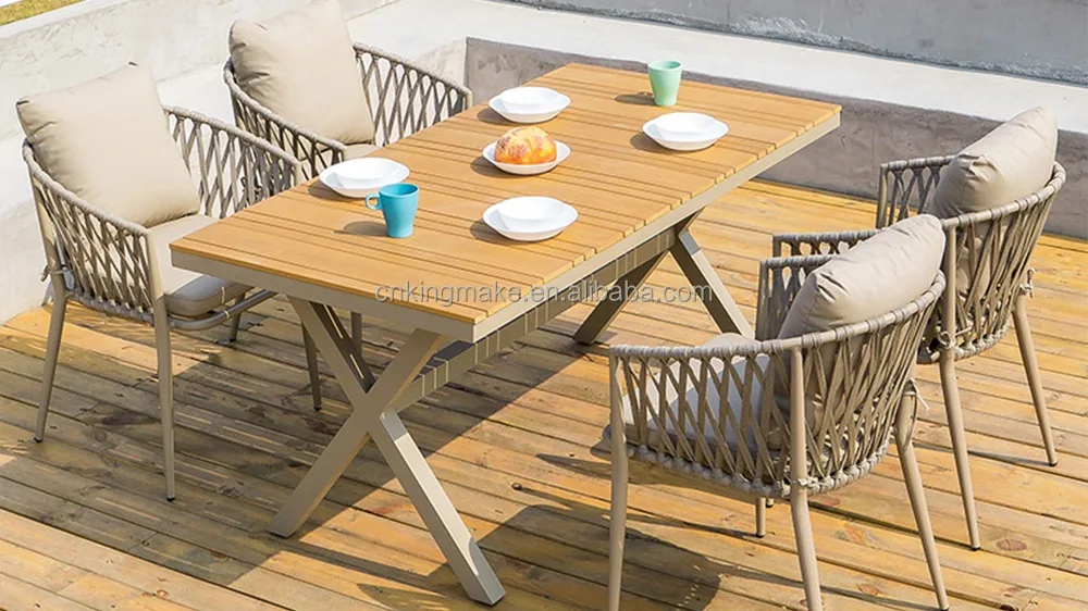 Commercial Outdoor Furniture Balcony Sofa Set Wooden Living Room