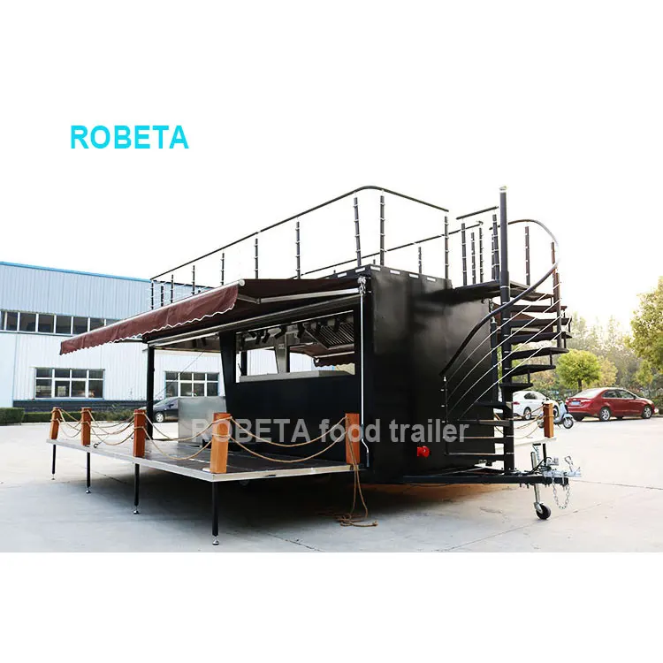 2 Level Food Trailers Fully Equipped Food Cart  Food Truck Two Story Coffee Trailer