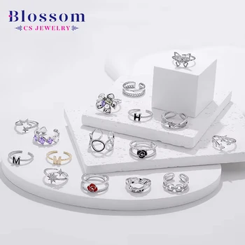 Blossom CS Jewelry Variety Original Design 925 Sterling Silver Popular Element Cubic Zirconia Fine Women Jewelry Adjustable Ring