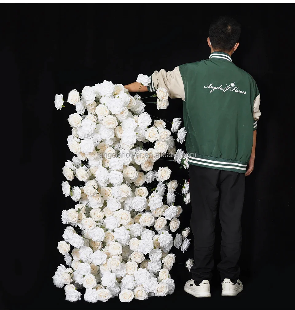 Luxury Wedding Backdrop Sofa Around Runner Floor Flower Row White Ivory ...